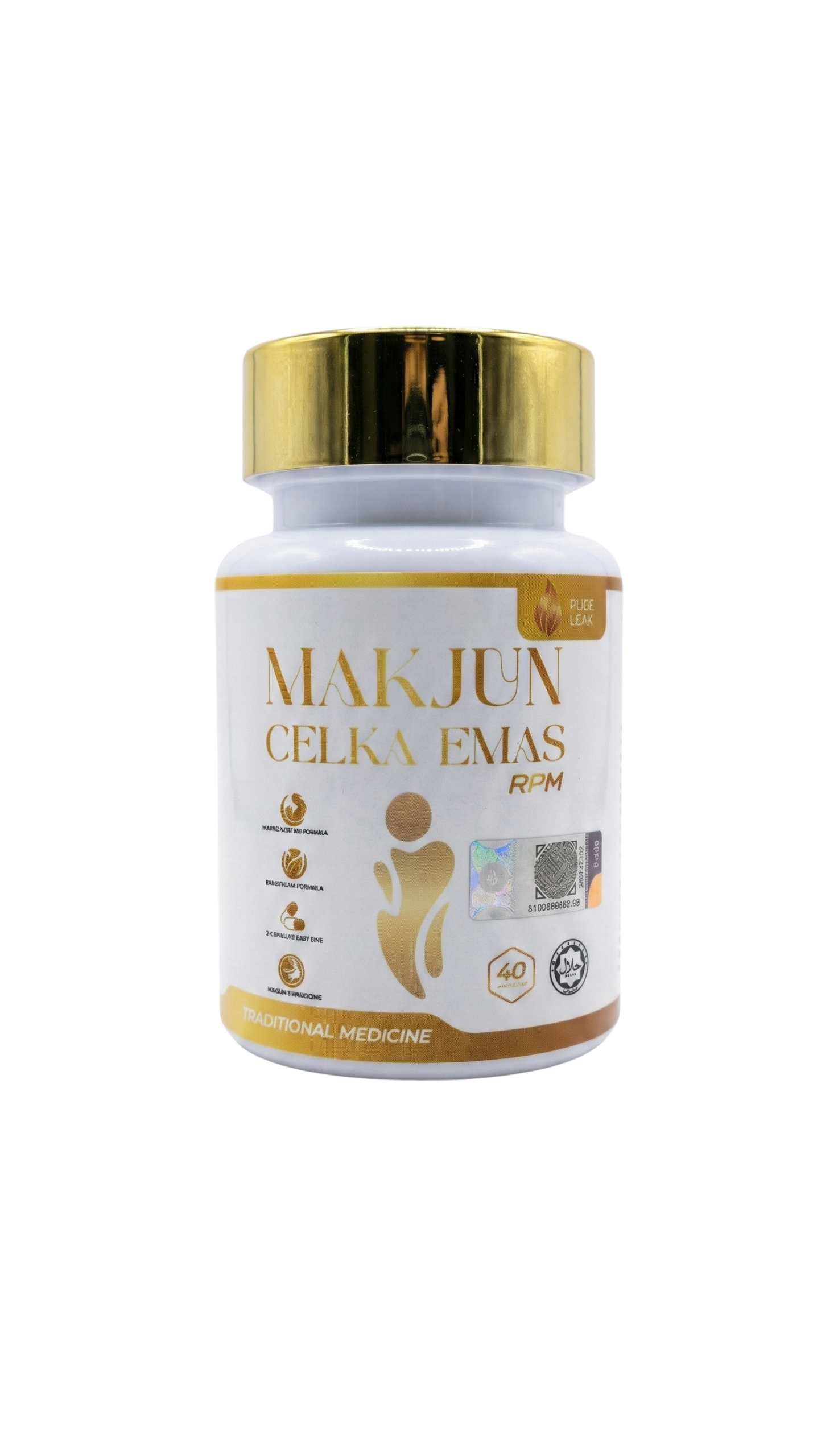 GAMBAR BOTOL SEBENAR MAKJUN CELKA EMAS — Kapsul | 40 Biji Sebotol | MAL06091508TC